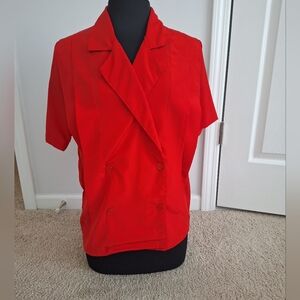 Vtg 80's Susan Hutton Dbl-breasted Blouse
